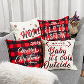 Set of 4 Christmas Throw Pillow Covers 18 x 18