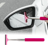1 PC Car Rearview Mirror Wiper, Retractable Wing Squeegee 38.6in (Red)