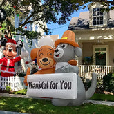 4.3FT Dog Couple w/ Built-in LEDs Thanksgiving Decoration