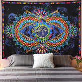 Sun & Moon Colorful Bohemian Mandala Hippy Tapestry for Wall Decor