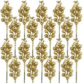 Glitter Berry Stems-20 Pcs 7.8 Inch Artificial Christmas Tree Picks Decoration