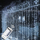 304 LED Curtain String Lights, 9.8 x 9.8 ft, 8 Modes Plug in w/ Remote