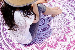 Set of 2 Boho Mandala Indian Meditation Tapestry - 72 Inches, Blue and Pink Holiday Promotional Bundle!