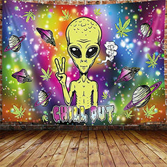 Brand New Chill Out Trippy Psychedelic Outer Nebula Galaxy Space Alien Tapestry 60X40in