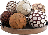 Decorative Filler Balls for Centerpiece, 6 PCS 3.5 Inch Natural Tone for Home Decoration