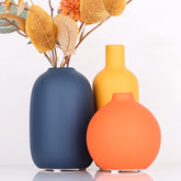 Ceramic Vase Set of 3, Minimalism Style Vases for Rustic Home Decor, Yellow Orange Blue Vase .Modern Farmhouse Decor,Living Room Decor,Shelf Decor,Table,Bookshelf,Mantel and Entryway Decor Small vase
