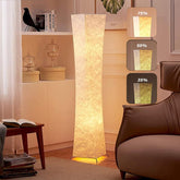 Design 61'' Creative LED Floor Lamp, Softlighting Minimalist Modern Contemporary with Fabric Shade & 2 Bulbs Floor Lamps for Living Room Bedroom Warm Atmosphere(Tyvek Dupont 10 x 10 x 61 inch)