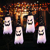 Hanging Outdoor String Lights Glowing Ghost Witch Hat Halloween (4Pcs)