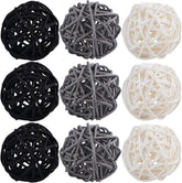 9 Pcs 3 Inch Wicker Balls Decorations, Rattan Balls Decorative for Home Decor DIY Vase Bowl Filler Ornament Baby Room Nursery Décor Wedding Table Decoration