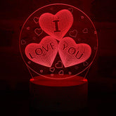 3D I Love You Night Light 16 Colors Change Sleep Lamp, Remote Touch