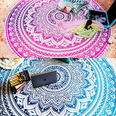 Set of 2 Boho Mandala Indian Meditation Tapestry - 72 Inches, Blue and Pink Holiday Promotional Bundle!