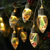 6.6FT Christmas Vintage Decor String Light - 10LED Snow Globe Bulbs with Tree & Snow & Cute Ornaments