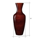 18�Tall Brown Bamboo Vase | Decorative Jar Vase for Silk Plants & Flowers