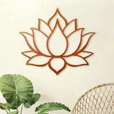 Wood Wall Decoration Lotus Flower Mandala - 15.7" W x 14" H
