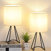 Black Metal Bedside Table Lamps Set of 2 (Bulb not Included)