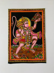 Huge Cotton Fabric Monkey God Hanuman Tapestry 43 X 30