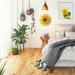 13" Metal Flowers Art Wall Decoration