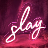 Pink Slay Neon Sign for Wall Decoration Adjustable Lighting