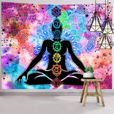 Seven Chakra Tapestry Yoga Meditation Mandala Wall Tapestry
