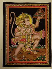 Huge Cotton Fabric Monkey God Hanuman Tapestry 43 X 30