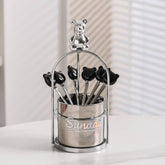 Bear Ceramic Dessert Fork & Spoon Storage Jar