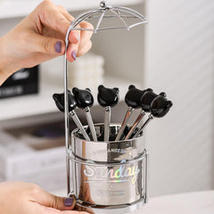 Bear Ceramic Dessert Fork & Spoon Storage Jar