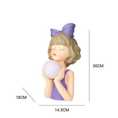 Cute Girl Resin Night Lamp