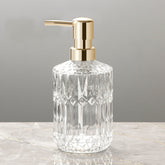 Diamond Pattern Glass Soap Dispenser
