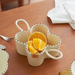 Dotted Line Embossed Ceramic Baking Bowl