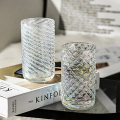 Embossed Ribbed Glass Cup
