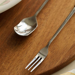 Floral Ceramic Handled Dessert Spoon & Fork