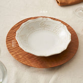 French Embossed Ceramic Soup Plate