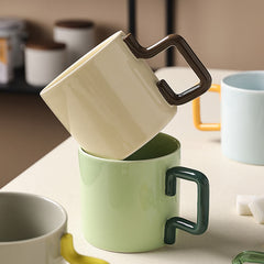 Geometric Handle Ceramic Mug