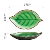 Leaf Cracked Ceramic Snack Plate