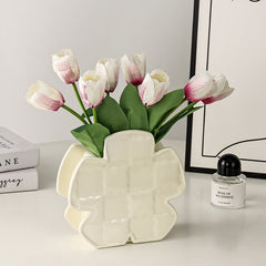 Pentagonal Ceramic Cube Vase