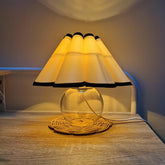 Pleated Glass Base Table Lamp