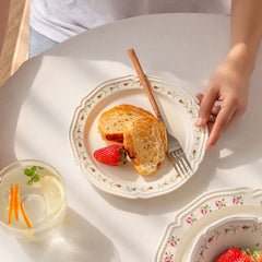 Rose Embossed Ceramic Plate