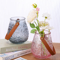 Simple Embossed Glass Vase