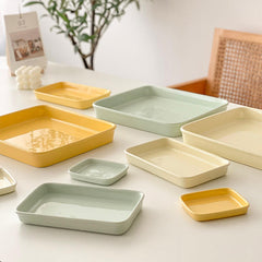 Solid Color Simple Square Ceramic Baking Pan
