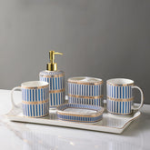 Stripe Gilt Ceramic Bathroom Set
