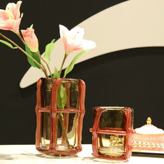 Striped Vintage Glass Vase