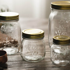 Vintage Embossed Glass Storage Jar