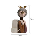 Backpack Girl Resin Storage Decoration