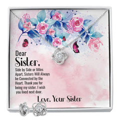 dear sister Love Knot Earring & Necklace Set