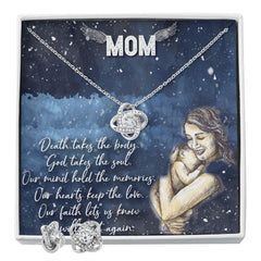 Remembering Mom Love Knot Earring & Necklace Set