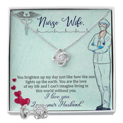 To my nurse wife Love Knot Earring & Necklace Set