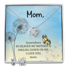 Somewhere in heaven Love Knot Earring & Necklace Set
