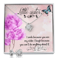 I smile because you are Love Knot Earring & Necklace Set