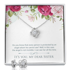 Sister 2 Love Knot Earring & Necklace Set