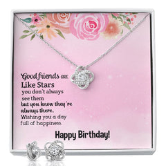 good friend Love Knot Earring & Necklace Set